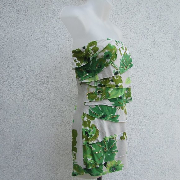 INC multi color gold sequins tube top L - Picture 5 of 7